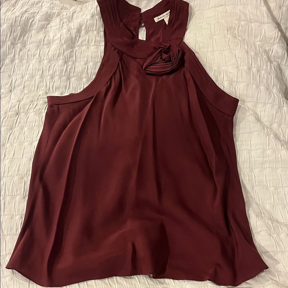 Banana Republic Burgundy Sleeveless Blouse